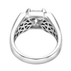 Men’s Geometric Square-Cut Stone Ring – 925 Sterling Silver Bold Statement Ring