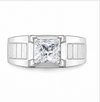 Men’s Princess Cut Solitaire Ring – 925 Sterling Silver Bold Designer Ring