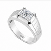 Men’s Princess Cut Solitaire Ring – 925 Sterling Silver Bold Designer Ring