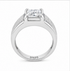 Men’s Princess Cut Solitaire Ring – 925 Sterling Silver Bold Designer Ring