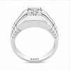 Bold Geometric Square-Cut Ring – 925 Sterling Silver Designer Statement Ring