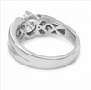 Stylish 925 Sterling Silver Solitaire Ring with Textured Band – Platinum Finish Men’s Ring