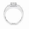 Men’s Classic Solitaire Ring – 925 Sterling Silver with Side Stone Detailing
