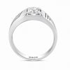 Men’s Classic Solitaire Ring – 925 Sterling Silver with Square Setting | Sleek Line Design & Platinum Finish
