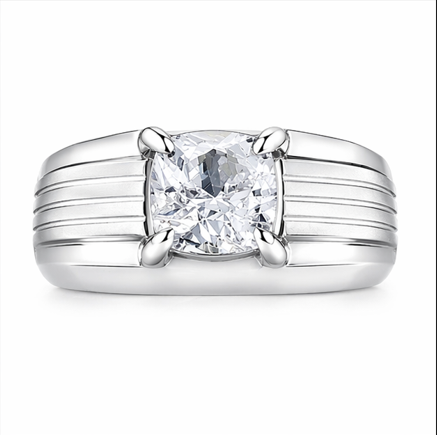 Elegant Cushion-Cut Solitaire Ring – 925 Sterling Silver