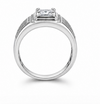 Elegant Square-Cut Diamond Style Ring – 925 Sterling Silver Statement Ring for Men