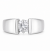 Men’s Open Bridge Solitaire Ring – 925 Sterling Silver Modern Statement Design