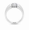 Men’s Open Bridge Solitaire Ring – 925 Sterling Silver Modern Statement Design