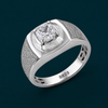 Luxury Square Solitaire Ring – 925 Sterling Silver Textured Designer Statement Ring