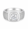 Luxury Square Solitaire Ring – 925 Sterling Silver Textured Designer Statement Ring