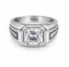 Modern Square-Cut Silver Ring – 925 Sterling Silver Geometric Statement Ring