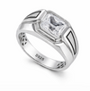 Modern Square-Cut Silver Ring – 925 Sterling Silver Geometric Statement Ring