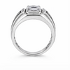 Modern Square-Cut Silver Ring – 925 Sterling Silver Geometric Statement Ring