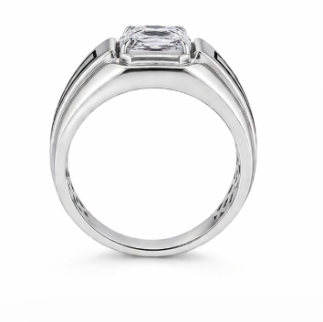 Modern Square-Cut Silver Ring – 925 Sterling Silver Geometric Statement Ring