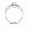 Classic Round-Cut Crystal Ring – 925 Sterling Silver Bold Designer Band Ring
