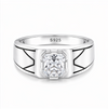 Designer Square-Cut Solitaire Ring for Men – 925 Sterling Silver S925
