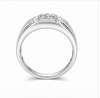 Men’s Princess Cut Solitaire Ring – 925 Sterling Silver Textured Designer Ring
