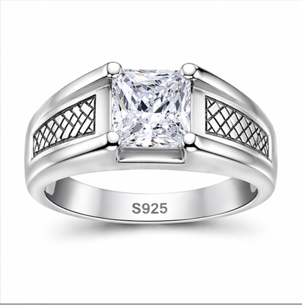 Designer Cushion-Cut Solitaire Ring – 925 Sterling Silver