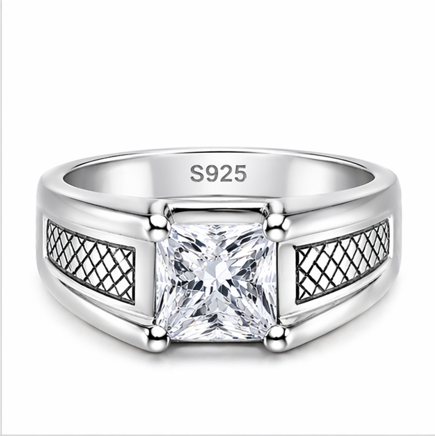Designer Cushion-Cut Solitaire Ring – 925 Sterling Silver