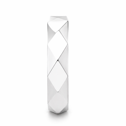 Modern Geometric Faceted Ring in 925 Sterling Silver