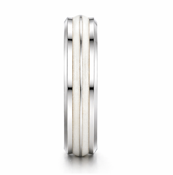 Elegant Dual Inlay Band Ring in 925 Sterling Silver