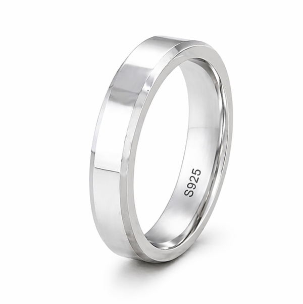 Minimal Flat Edge Band Ring in 925 Sterling Silver