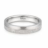 Elegant Textured Groove Band Ring in 925 Sterling Silver