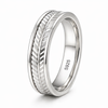 Dual Texture Chevron Pattern Ring