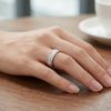Dual Texture Chevron Pattern Ring