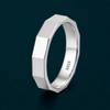 Modern Geometric Hexagon Ring in 925 Sterling Silver