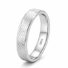 Minimal Ribbed Silver Band Ring in 925 Sterling Silver