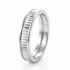 Modern Faceted Silver Band Ring in 925 Sterling Silver