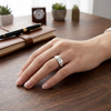 Modern Double Edge Geometric Ring in 925 Sterling Silver