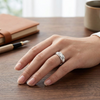 Modern Ribbed Texture Band Ring in 925 Sterling Silver