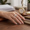 Textured Scallop Edge Band Ring in 925 Sterling Silver