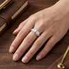 Geometric Frosted Pattern Ring in 925 Sterling Silver