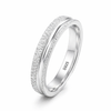 Elegant Textured Silver Band Ring in 925 Sterling Silver