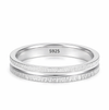 Elegant Textured Silver Band Ring in 925 Sterling Silver
