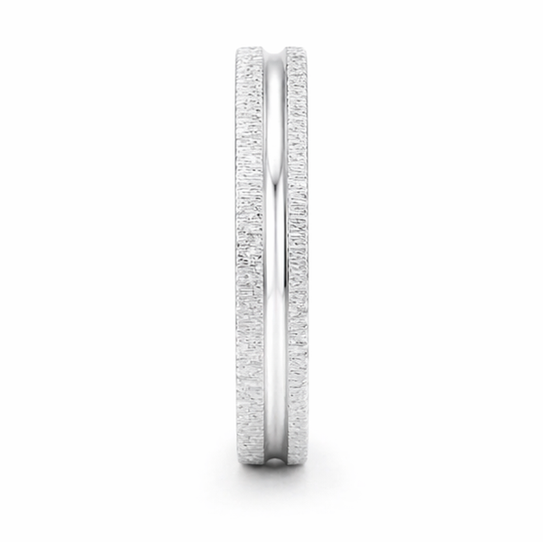 Elegant Textured Silver Band Ring in 925 Sterling Silver