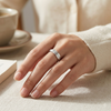 Modern Geometric Matte Band Ring in 925 Sterling Silver