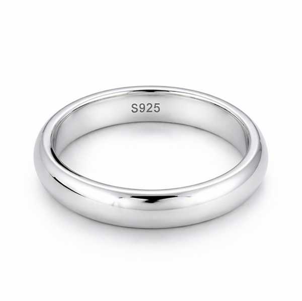 Classic Plain Dome Band Ring in 925 Sterling Silver