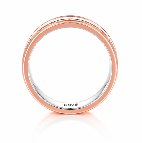 Elegant Triple-Layer Dual-Tone Ring in 925 Sterling Silver
