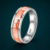 Modern Ribbed Rose Gold Band Ring in 925 Sterling Silver
