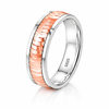 Modern Ribbed Rose Gold Band Ring in 925 Sterling Silver