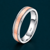 Classic Dual-Tone Textured Band Ring in 925 Sterling Silver