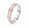 Classic Dual-Tone Textured Band Ring in 925 Sterling Silver