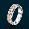 Geometric Dual-Tone Designer Ring in 925 Sterling Silver