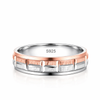 Geometric Dual-Tone Designer Ring in 925 Sterling Silver