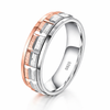 Geometric Dual-Tone Designer Ring in 925 Sterling Silver