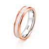 Minimal Dual-Tone Textured Band Ring in 925 Sterling Silver